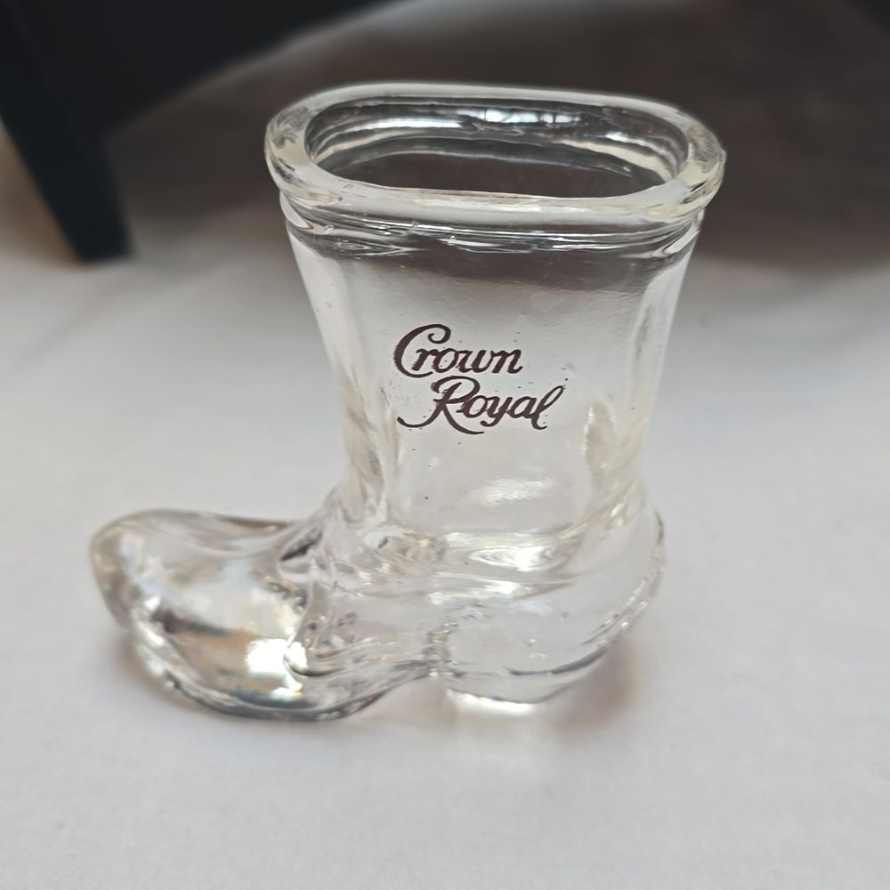 Crown Royal Miniature Boot Shot Glass – Clear Glass Collectible